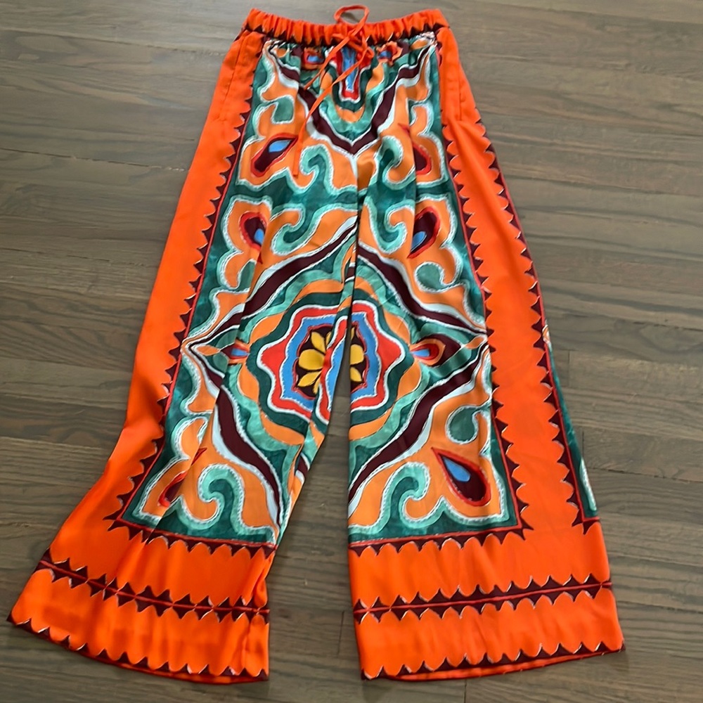 Zara Multicolor Wide Leg Pants